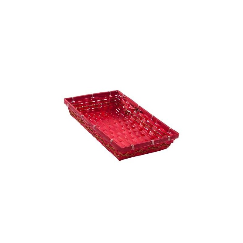 CESTO BAMBU' ROSSO/ORO cm 36,5x24 h7