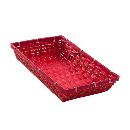 CESTO BAMBU' ROSSO/ORO cm 36,5x24 h7