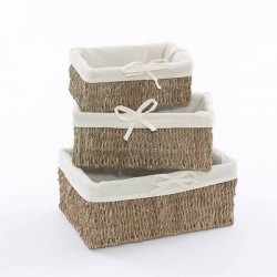 CESTINO IN CORDONCINO CON FODERA 3/3 cm 28x19x12h