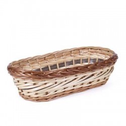 CESTO OVALE IN VIMINI E PIOPPO cm45x25x11