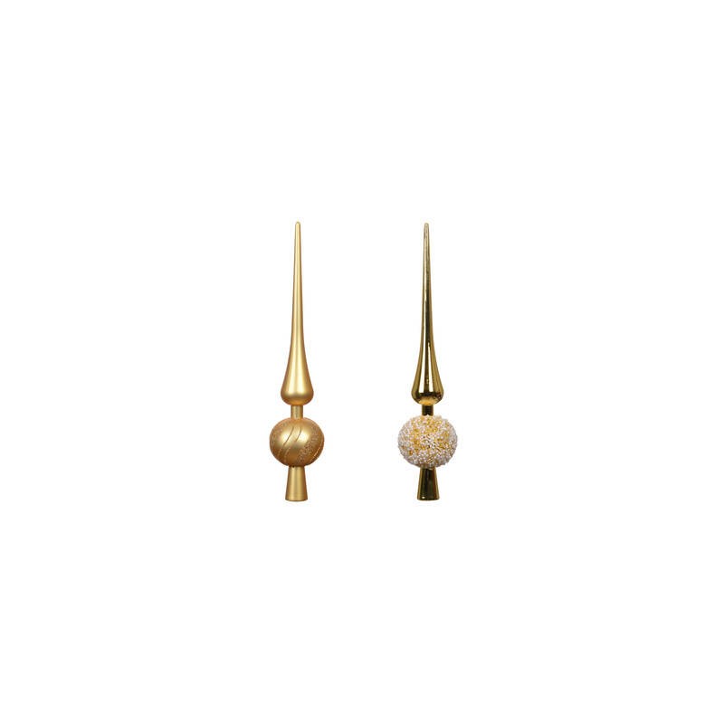 PUNTALE ALBERO NATALE IN POLIESTERE H.30,5cm ORO ASS.TI 1pz