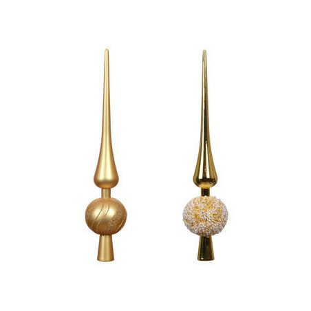 PUNTALE ALBERO NATALE IN POLIESTERE H.30,5cm ORO ASS.TI 1pz