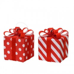 DECORAZIONE PACCHETTO REGALO NATALE 8x8x10cm 1pz