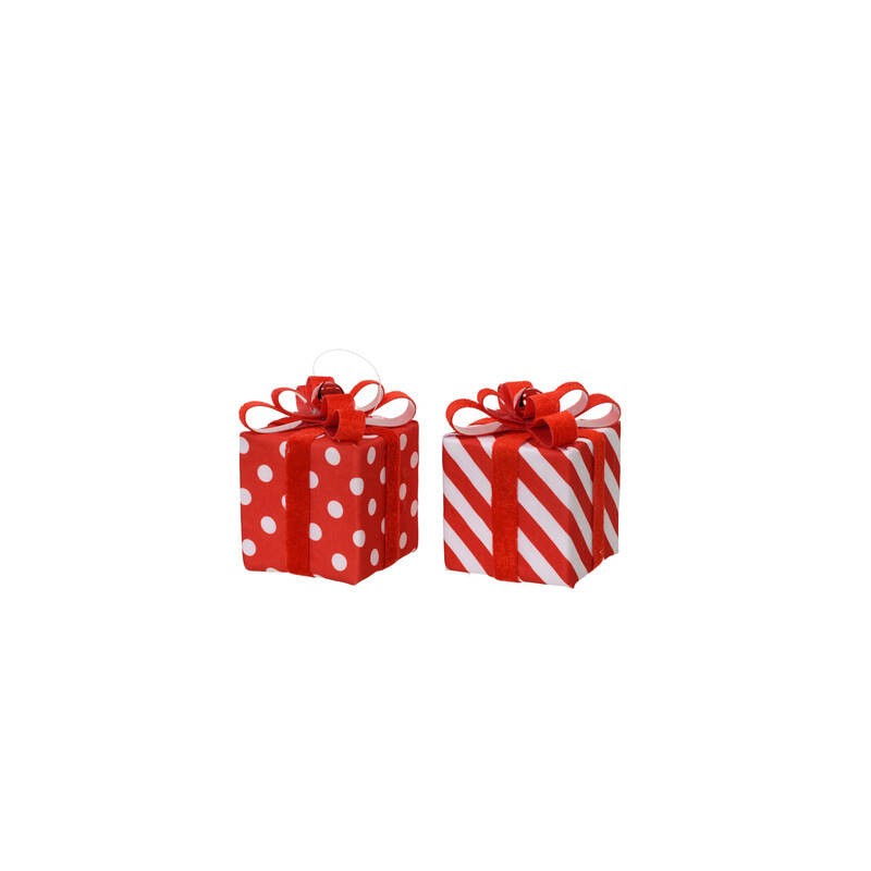 DECORAZIONE PACCHETTO REGALO NATALE 8x8x10cm 1pz