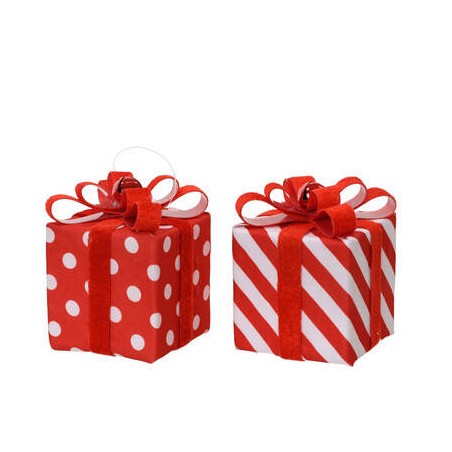 DECORAZIONE PACCHETTO REGALO NATALE 8x8x10cm 1pz