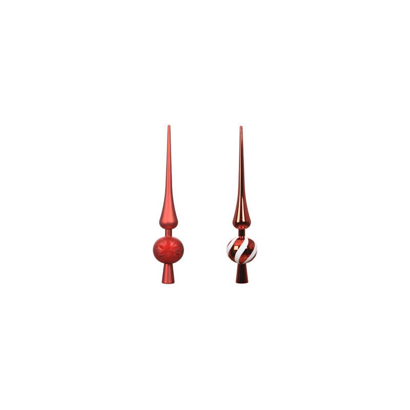 PUNTALE ALBERO NATALE IN POLIESTERE H.30,5cm ROSSO ASS.TI 1pz