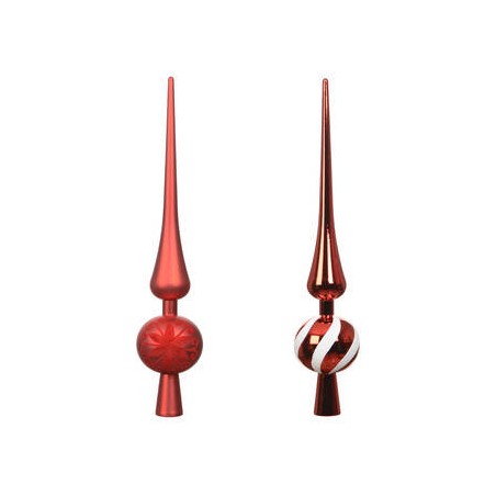 PUNTALE ALBERO NATALE IN POLIESTERE H.30,5cm ROSSO ASS.TI 1pz