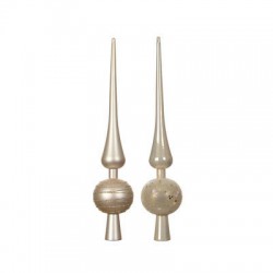 PUNTALE ALBERO NATALE IN POLIESTERE H.30,5cm PERLA ASS.TI 1pz