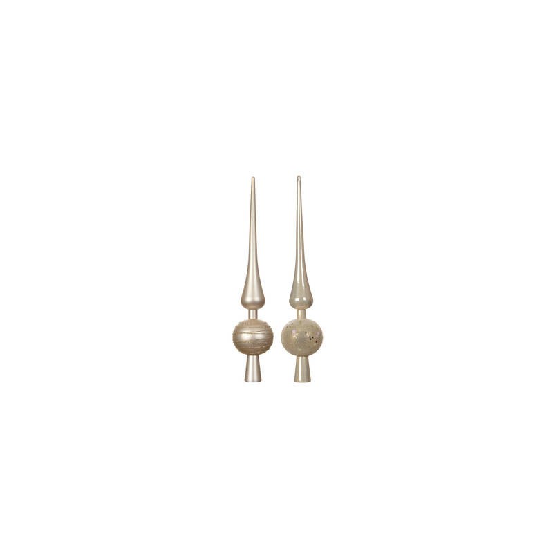 PUNTALE ALBERO NATALE IN POLIESTERE H.30,5cm PERLA ASS.TI 1pz
