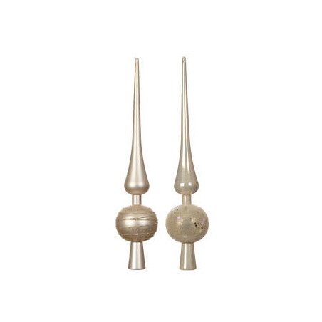 PUNTALE ALBERO NATALE IN POLIESTERE H.30,5cm PERLA ASS.TI 1pz