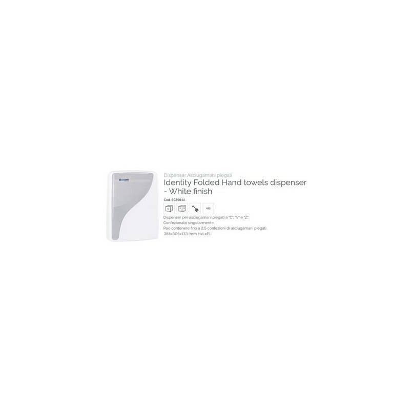 DISPENSER ASCIUGAMANI PIEGATI IDENTITY 892984A WHITE LUCART