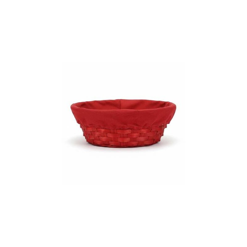 PORTA PANE OVALE C/FODERA IN BAMBU' ROSSO cm24x18x11h
