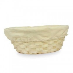 PORTA PANE OVALE C/FODERA IN BAMBU' NATURAL cm24x18x11h