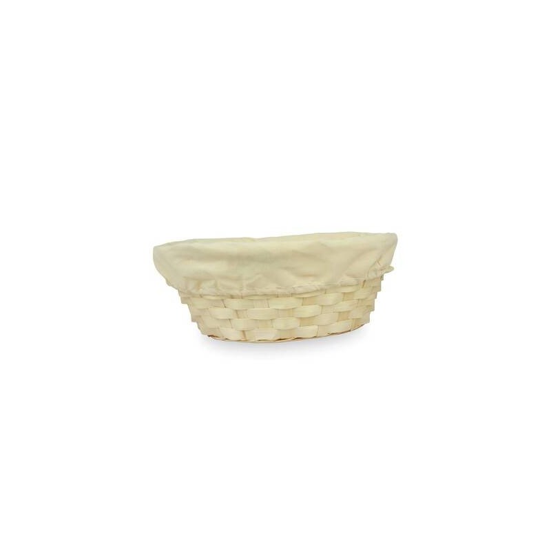 PORTA PANE OVALE C/FODERA IN BAMBU' NATURAL cm24x18x11h