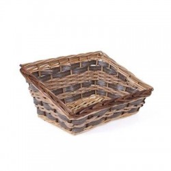 CESTO IN VIMINI RETTANGOLARE ECORATTAN cm 35x27x9/18h