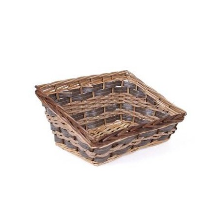 CESTO IN VIMINI RETTANGOLARE ECORATTAN cm 35x27x9/18h