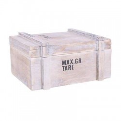 SCATOLA IN LEGNO SBIANCATO cm20x15,5x10h