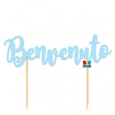 CAKE TOPPER ITALIC BENVENUTO 20x13cm