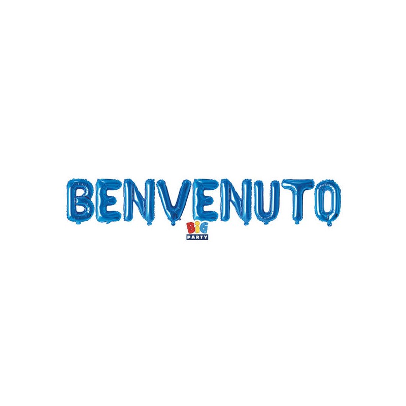 KIT SCRITTA MYLAR BENVENUTO BLU 300x40cm