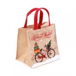 BORSA JUTA BUON NATALE cm 15x12x15h
