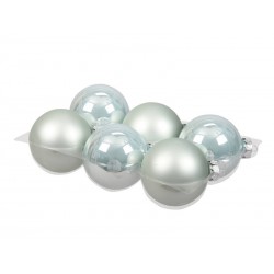 PALLINE VETRO ø80mm GRIGIO OSTRICA 6pz