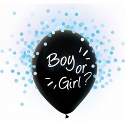 PALLONCINI LATTICE BOY OR GIRL CON CORIANDOLI AZZURRI 30-50cm 4pz