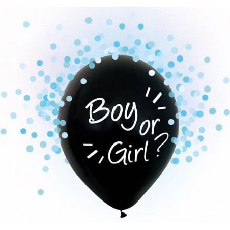 PALLONCINI LATTICE BOY OR GIRL CON CORIANDOLI AZZURRI 30-50cm 4pz