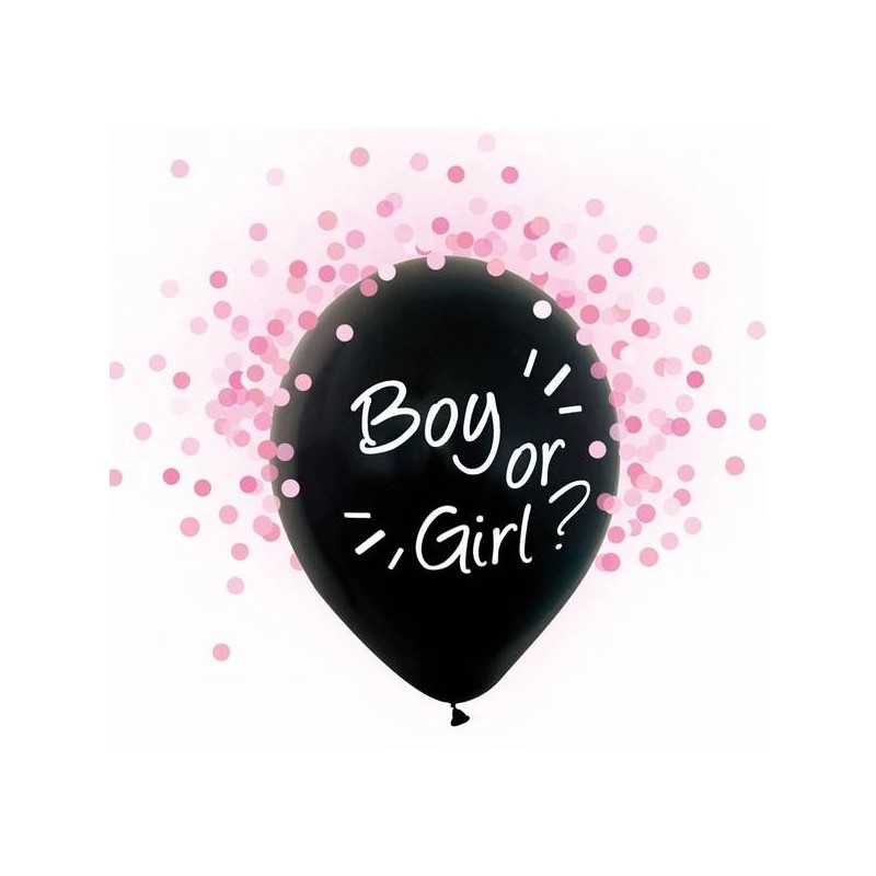 PALLONCINI LATTICE BOY OR GIRL CON CORIANDOLI ROSA 30-50cm 4pz