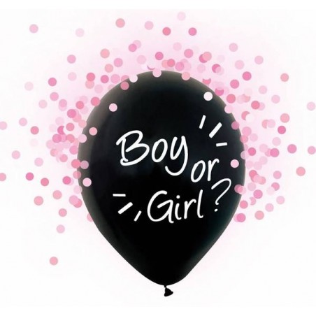 PALLONCINI LATTICE BOY OR GIRL CON CORIANDOLI ROSA 30-50cm 4pz