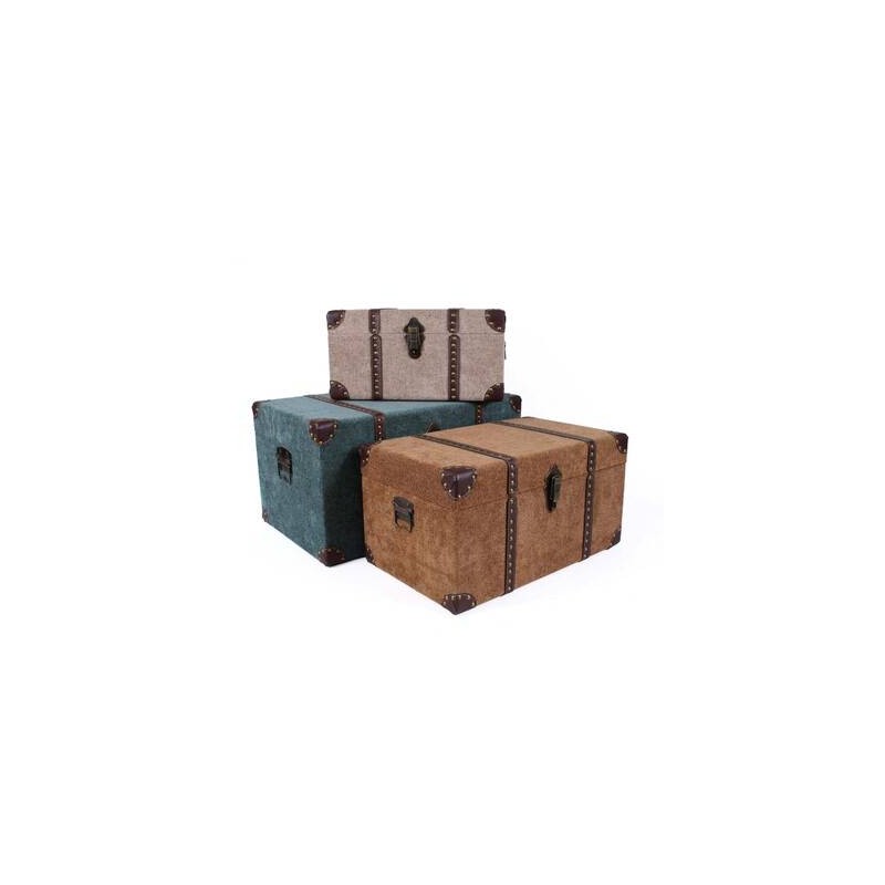 BAULE IN MDF E VELLUTO MIS.S cm40x29x20h COL. TORTORA