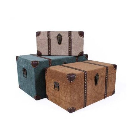 BAULE IN MDF E VELLUTO MIS.S cm40x29x20h COL. TORTORA