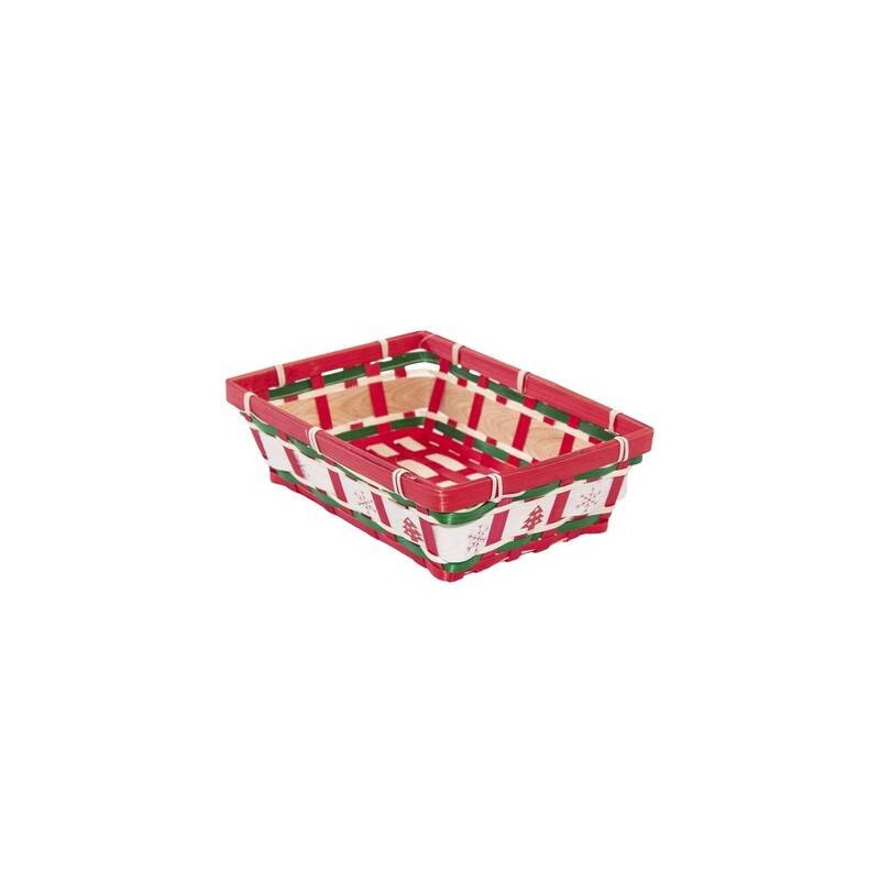 CESTO RETTANGOLARE BAMBU' NATALIZIO cm27x20x8