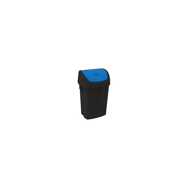 BIDONE BINNY NERO 25lt C/COP. BASCULANTE BLU
