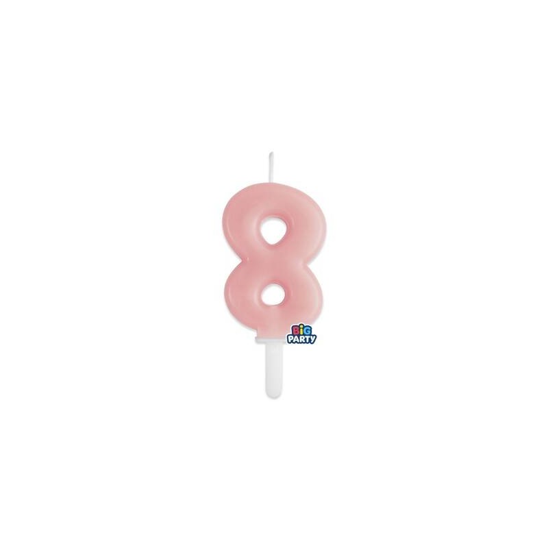 CANDELINA NUMERO 8 TINY PLUMP ROSA BABY 7cm