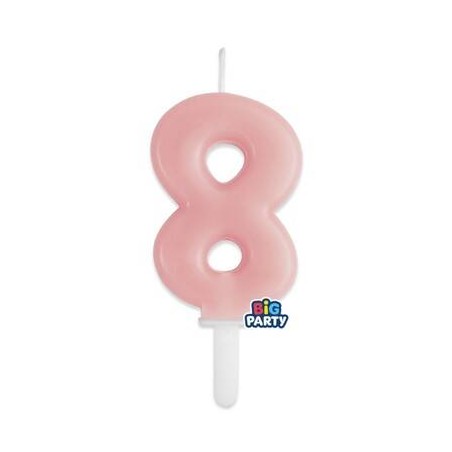 CANDELINA NUMERO 8 TINY PLUMP ROSA BABY 7cm