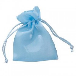 SACCHETTO ORGANZA 9x12cm AZZURRO LUCIDO 12pz