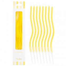 CANDELINE STELO CURLY 12,5cm GIALLO 8pz