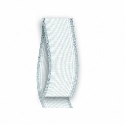 RONDELLA NASTRO 200 mm40x15mt BIANCO BORDO ARGENTO 04