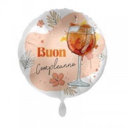 PALLONE MYLAR TONDO 45cm BOHEMIAN BUON COMPLEANNO