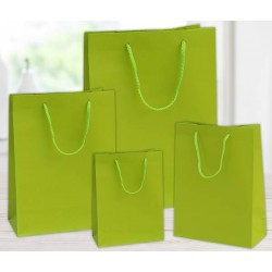 SHOPPER IN CARTA PLASTIFICATA OPACA 36x12x41cm VERDE CHIARO