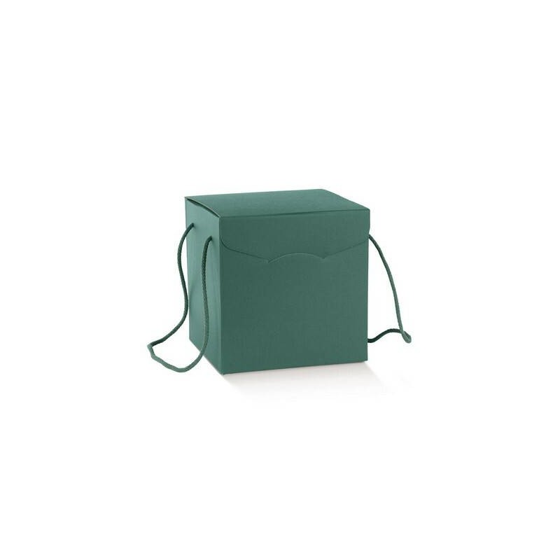 SCATOLA SEGRETO C/CORDINI 21x21x21cm FIBRA VERDE