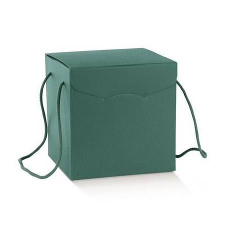 SCATOLA SEGRETO C/CORDINI 21x21x21cm FIBRA VERDE