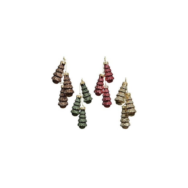 ALBERELLO DI VETRO LUCIDO C/APPENDINO H.6cm COLORI ASS.TI 3pz