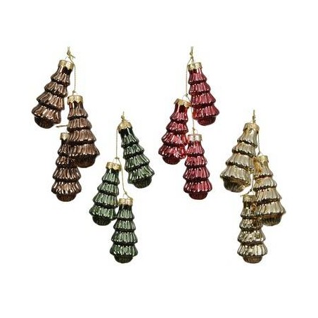 ALBERELLO DI VETRO LUCIDO C/APPENDINO H.6cm COLORI ASS.TI 3pz