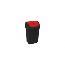 BIDONE BINNY NERO 25lt C/COP. BASCULANTE ROSSO