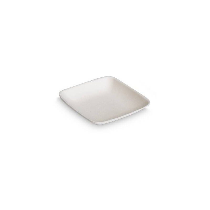 MINI PIATTINO QUADRATO POLPA 25ml 6,5x6,5cm 25pz BIO COMPOSTABILE