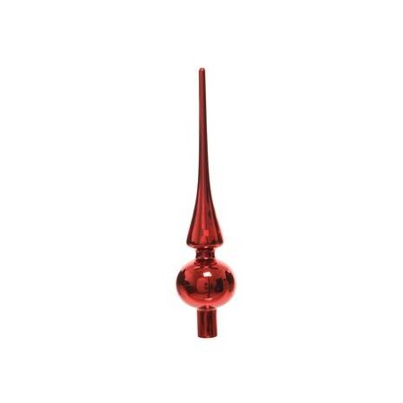 PUNTALE ALBERO IN VETRO LUCIDO H.26cm ROSSO 1pz