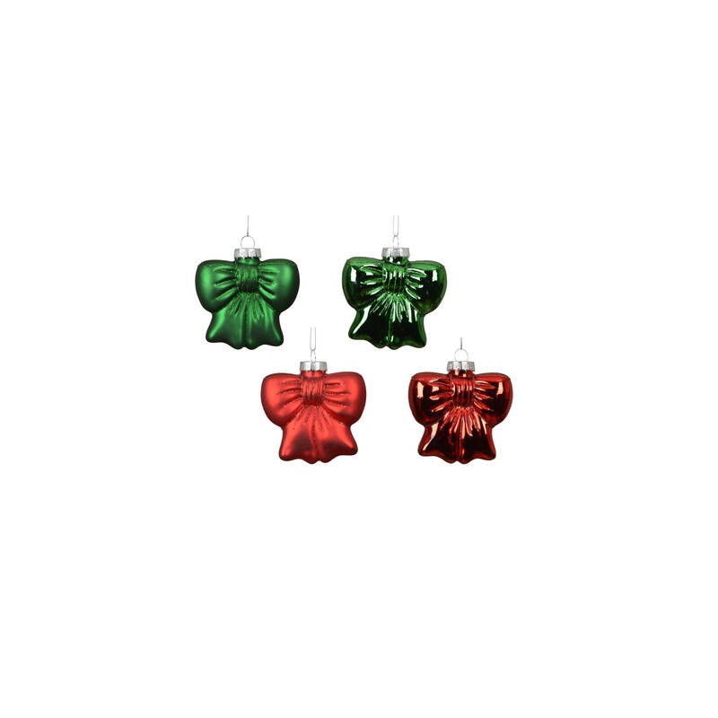 APPENDINO FIOCCO IN VETRO 8,1x3,3x8,7cm COLORI ASS.TI 1pz