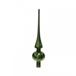 PUNTALE ALBERO VETRO LUCIDO H.26cm VERDE SCURO 1pz