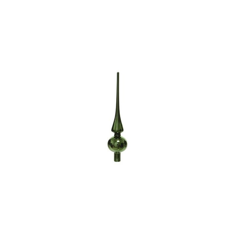 PUNTALE ALBERO VETRO LUCIDO H.26cm VERDE SCURO 1pz